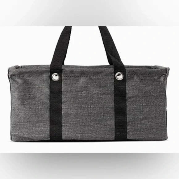 THIRTY ONE gifts tiny utility tote in charcoal cross hatch like new